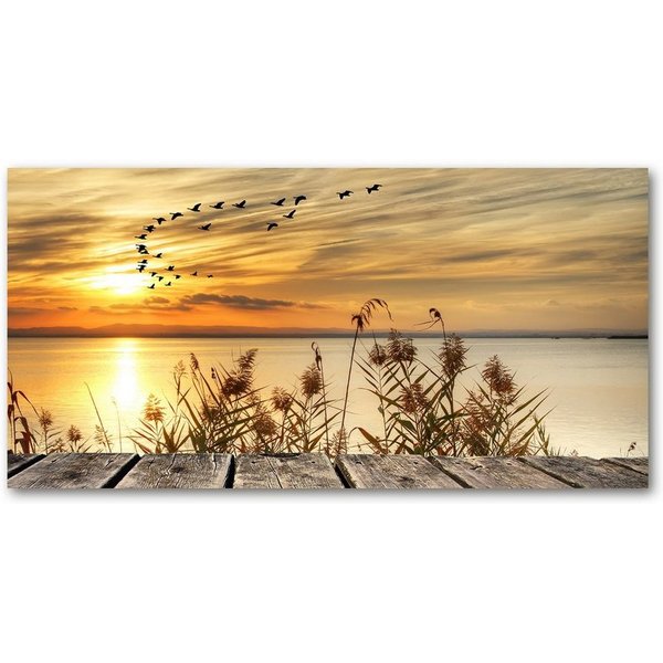 Tulup Leinwandbild XXL Wandbilder Leinwandbilder Bilder Canvas Bild 100 cm x 50 cm, Pier Am See, Leinwandbild