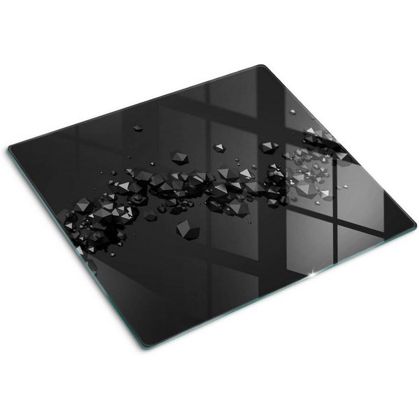 Tulup Schneidebrett Abdeckung Spritzschutz Schwarz Herdabdeckplatte Kochplattenabdeckung, (1-St., 4 Größenvarianten), Arbeitsplatte Herdschutz - 3D Abstraktion