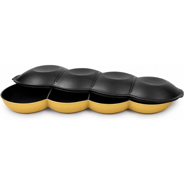 TUPPERWARE Servierschale Allegra Perle gold/schwarz mit Deckel