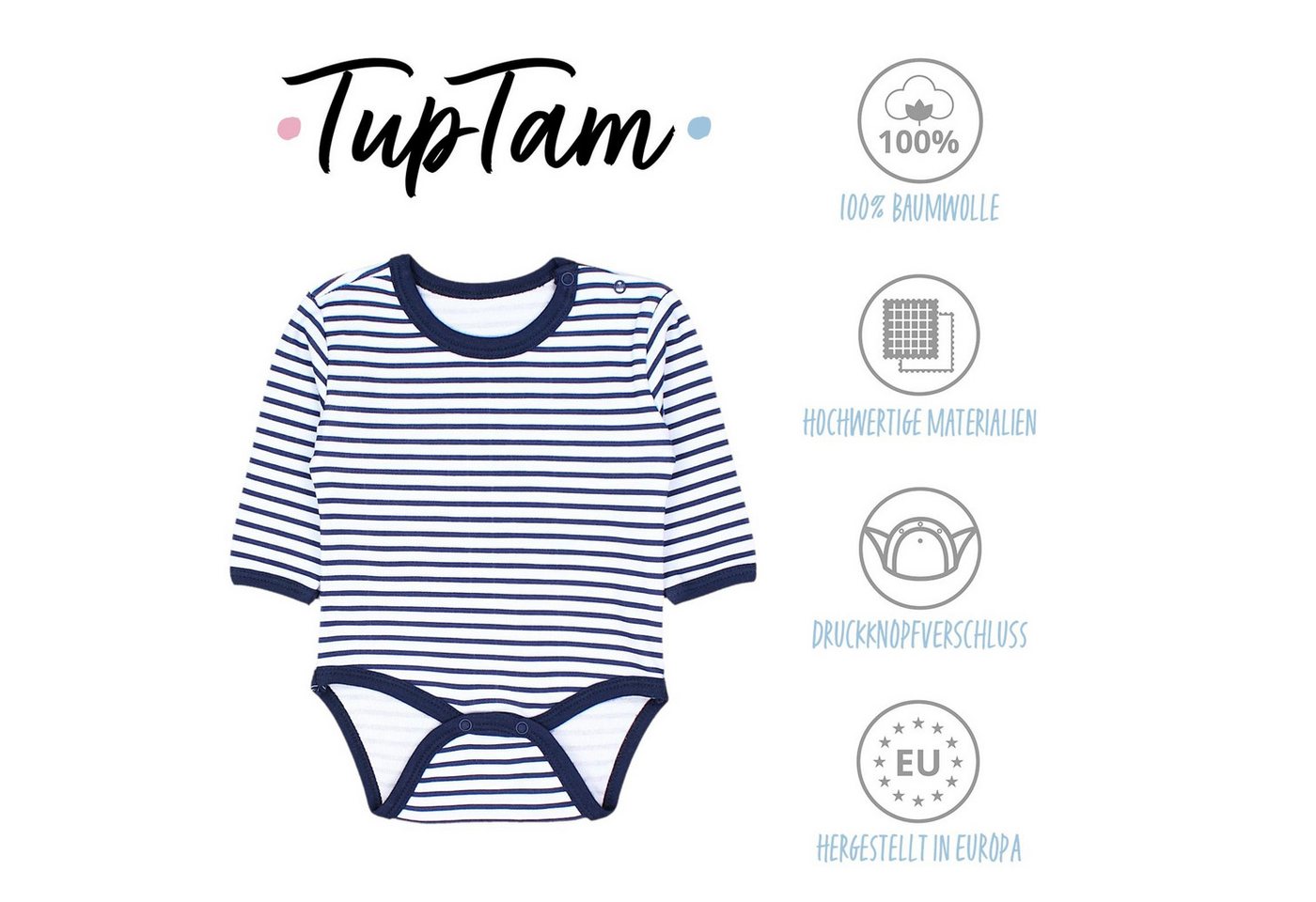 TupTam Langarmbody Baby Langarmbodys, bedruckt Unisex 5er-Pack – Bild 2 von 5