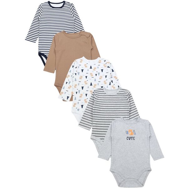 TupTam Langarmbody Baby Langarmbodys, bedruckt Unisex 5er-Pack