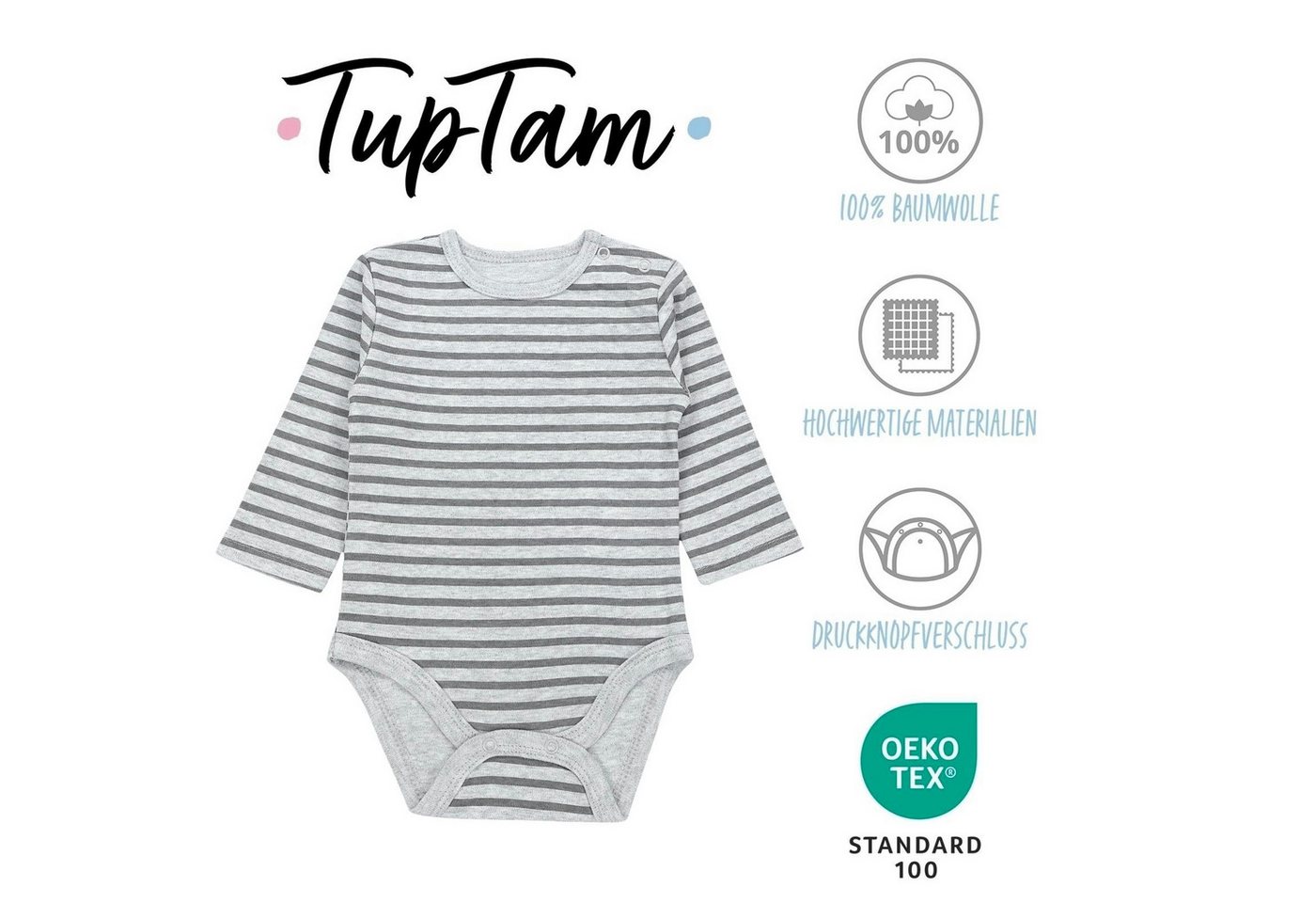 TupTam Langarmbody Baby Langarmbodys, bedruckt Unisex 5er-Pack – Bild 2 von 5