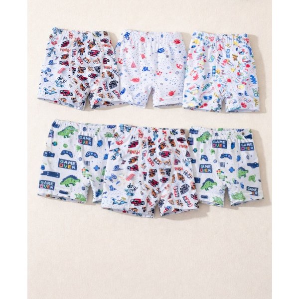 Tutku Elit Boxershorts Jungen 6er Pack Baumwolle elastisch Kinder Unterwäsche (6-teiliges Set) Hautfreundliches Material mit elastischem Komfortbund