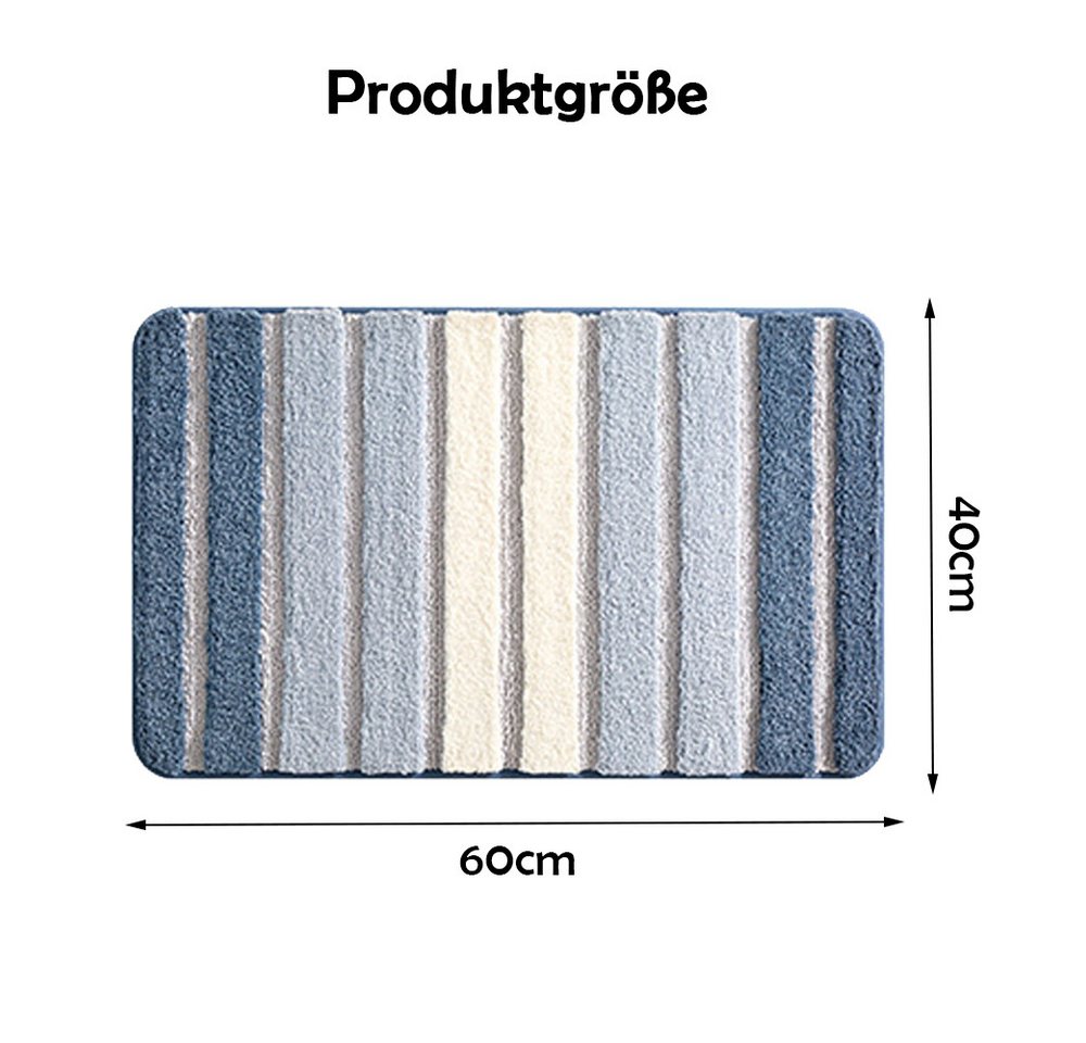 TUWENA Badematte Badematte rutschfest, Weich Badezimmerteppich Saugfähige Badteppich, Waschbar Badvorleger, Türmatte für Badezimmer, Dusche, Badewannen – Bild 2 von 5