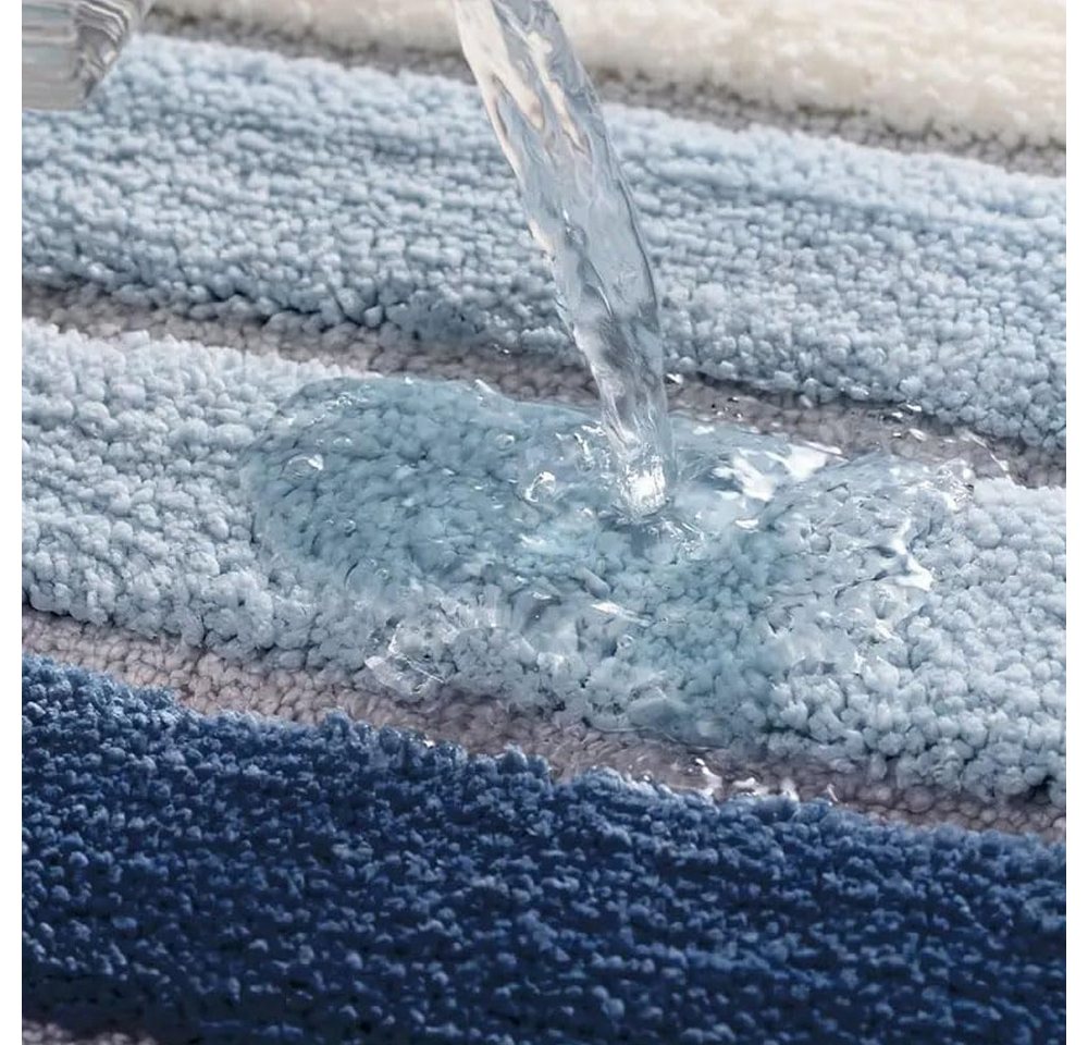 TUWENA Badematte Badematte rutschfest, Weich Badezimmerteppich Saugfähige Badteppich, Waschbar Badvorleger, Türmatte für Badezimmer, Dusche, Badewannen – Bild 3 von 5