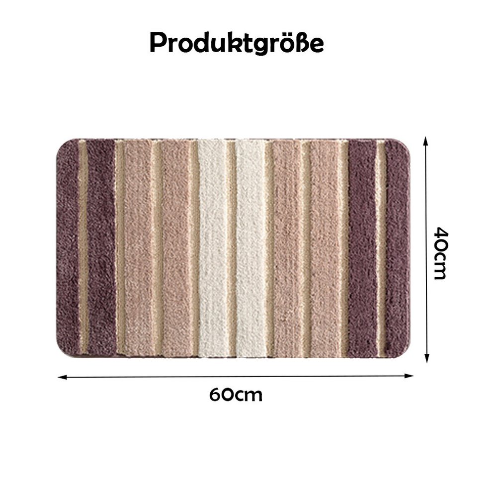 TUWENA Badematte Badematte rutschfest, Weich Badezimmerteppich Saugfähige Badteppich, Waschbar Badvorleger, Türmatte für Badezimmer, Dusche, Badewannen – Bild 2 von 5