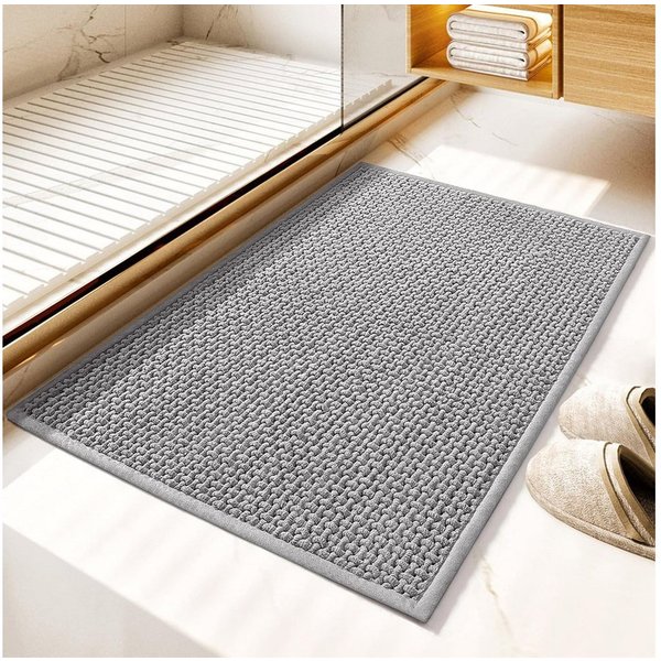 TUWENA Badematte Weich Chenille Badezimmerteppich, Badteppich rutschfest Waschbar, 40*60cm