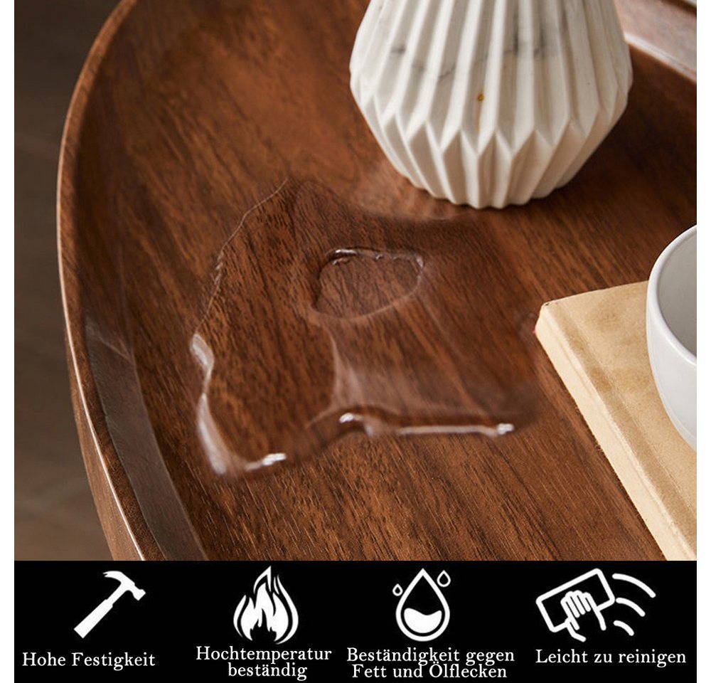 TUWENA Beistelltisch Beistelltisch, Metall Couchtisch, Kleiner Nachttisch, oval 70cm hoch, Kaffeetisch Teetisch Betttisch für Wohnzimmer Bad Bett Sofa und Kaffe – Bild 3 von 5