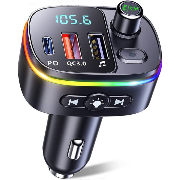 TUWENA Bluetooth Adapter Auto,FM Transmitter Auto 3 USB Anschlüss Auto-Adapter