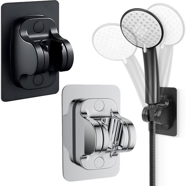 TUWENA Brausegarnitur 2 Stück Duschkopfhalterung Selbstklebende Brausehalterung ohne Bohren, 2 tlg., Handbrause Halter Winkel verstellbar, Duschhalterung Wasser