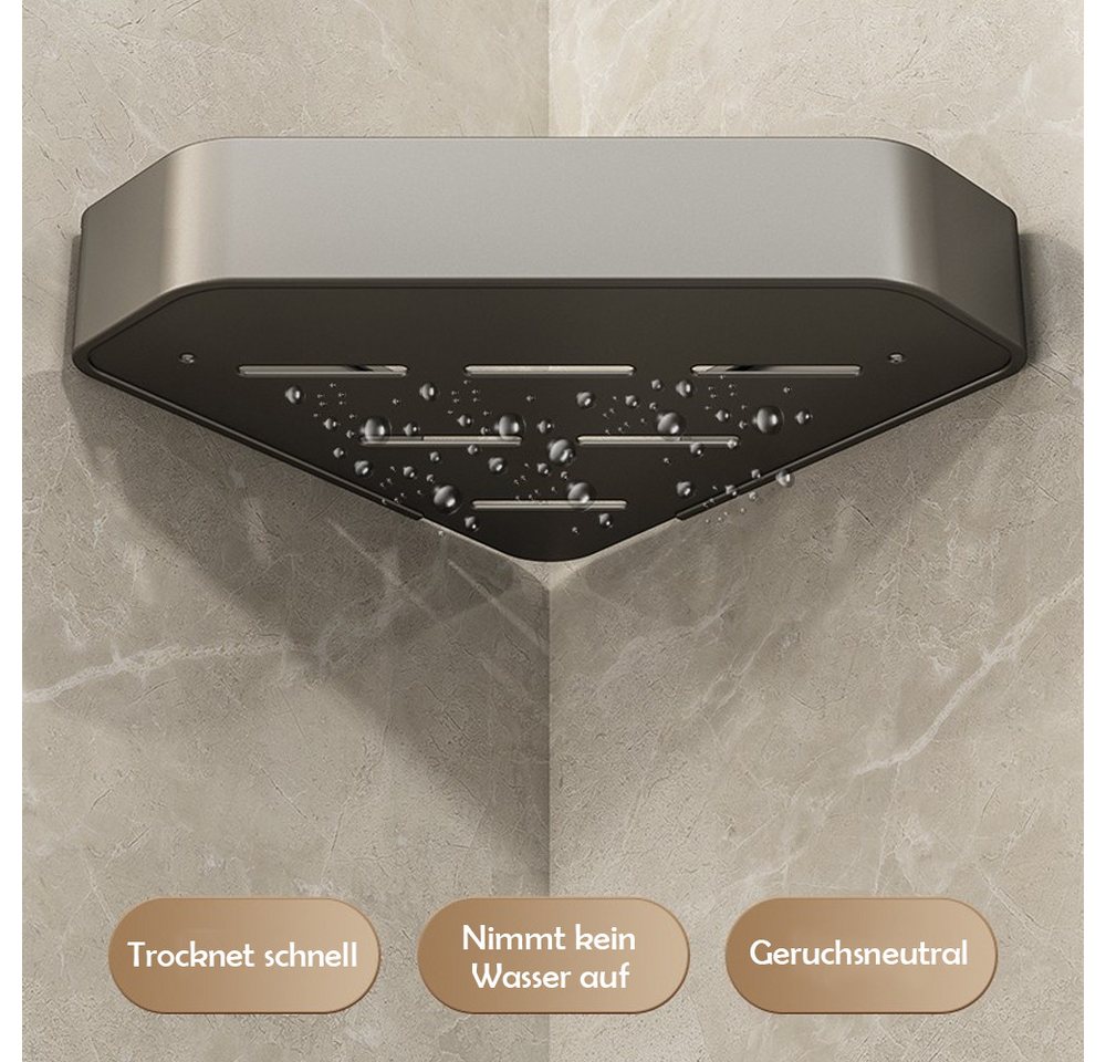 TUWENA Duschablage Duschablage Ohne Bohren, 2 Stück Alum Duschregal mit Halter und Haken, 2-tlg., Shampoo Halterung für Dusche, Rostbeständiger Duschkorb,Dusche – Bild 5 von 5