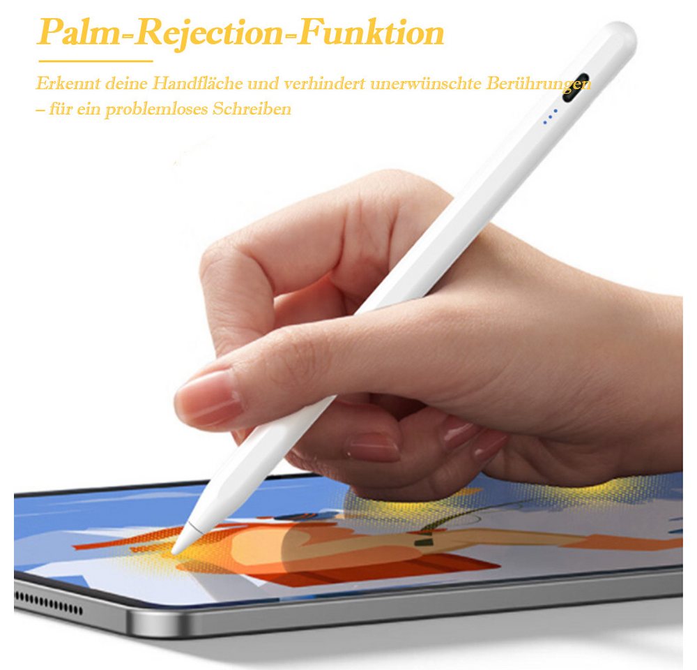 TUWENA Eingabestift Stylus Stift für Apple iPad 2018-2025, Stylus Pen, Eingabestifte mit Neigungserkennung & Palm-Ablehnung & Hohe Präzision – Bild 3 von 5