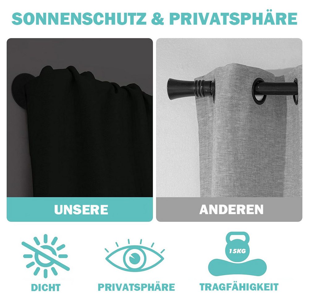TUWENA Gardinenstange Gardinenstange,Vorhangstange Ausziehbar, Wandmontage und Deckenmontage, 3 Größen, 25 mm Durchmesser, Erweiterbarer 121-213/167-304/213-365 – Bild 4 von 5
