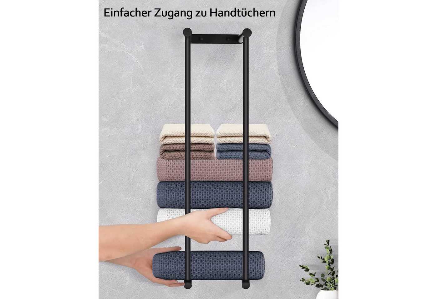 TUWENA Handtuchhalter Handtuchregal, Große Handtuchhalter Wand Edelstahl Hohe Kapazität – Bild 3 von 5