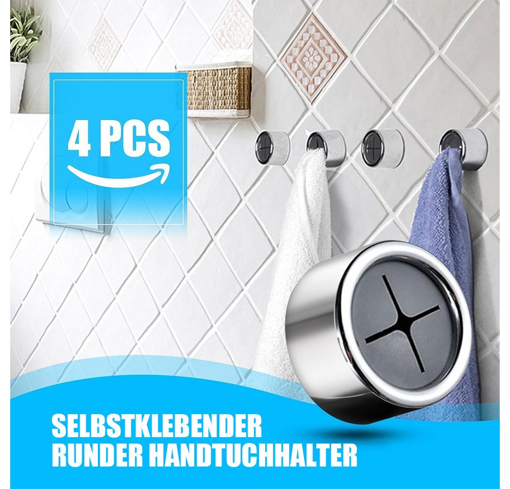 TUWENA Handtuchklemme Geschirrtuchhalter, 4 Stück Handtuchhalter Set, Runden Handtuchklemme, Handtuchhaken Handtuchklemme für Küche, Bad, Haushalt Glatte Wände – Bild 4 von 5