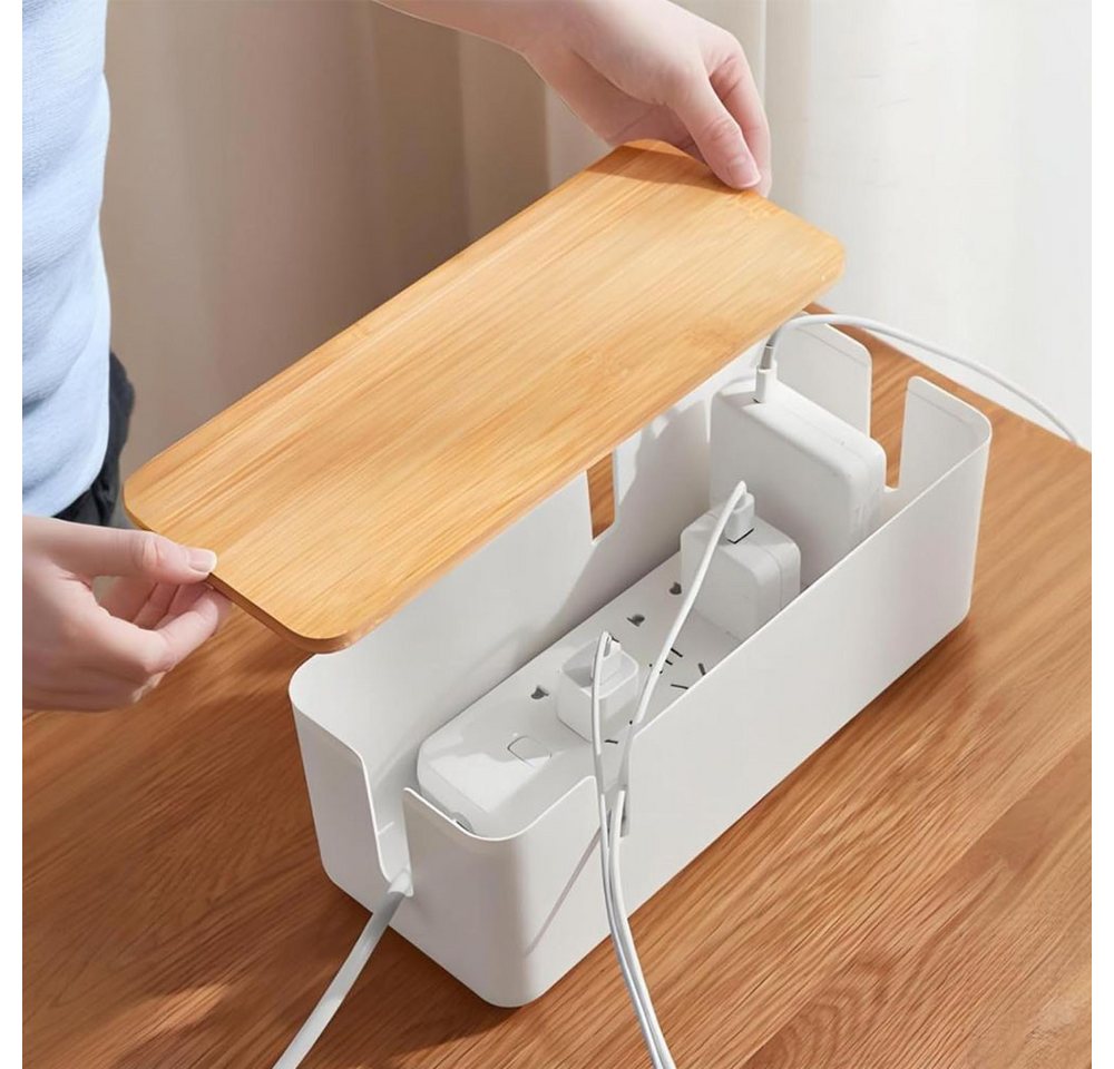 TUWENA Kabelkanal Kabelmanagementbox,Kabelorganizer zum Verstecken von Kabeln&Steckdosen – Bild 5 von 5