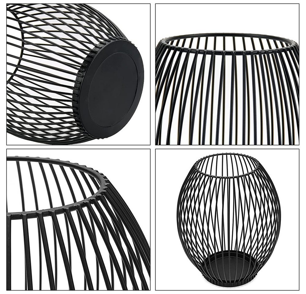 TUWENA Kerzenhalter Kerzenständer 2er Set,Metall Laterne Kerzenhalter,Eisen Kerzenleuchter, Vintage Kerzen Ständer für Wohnzimmer, Schlafzimmer,Esstisch Tischde – Bild 4 von 5