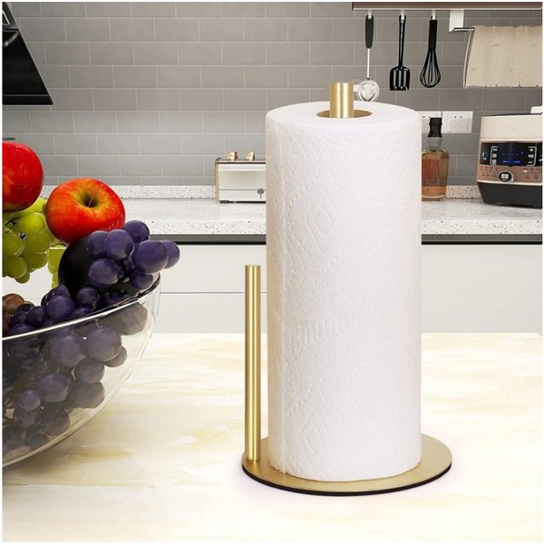 TUWENA Küchenrollenhalter Küchenrollenhalter, Edelstahl KüChenpapierhalter Mit Gewichteter Basis, Arbeitsplatte Papierrollenhalter Stehend KüChenrollen Halter, 