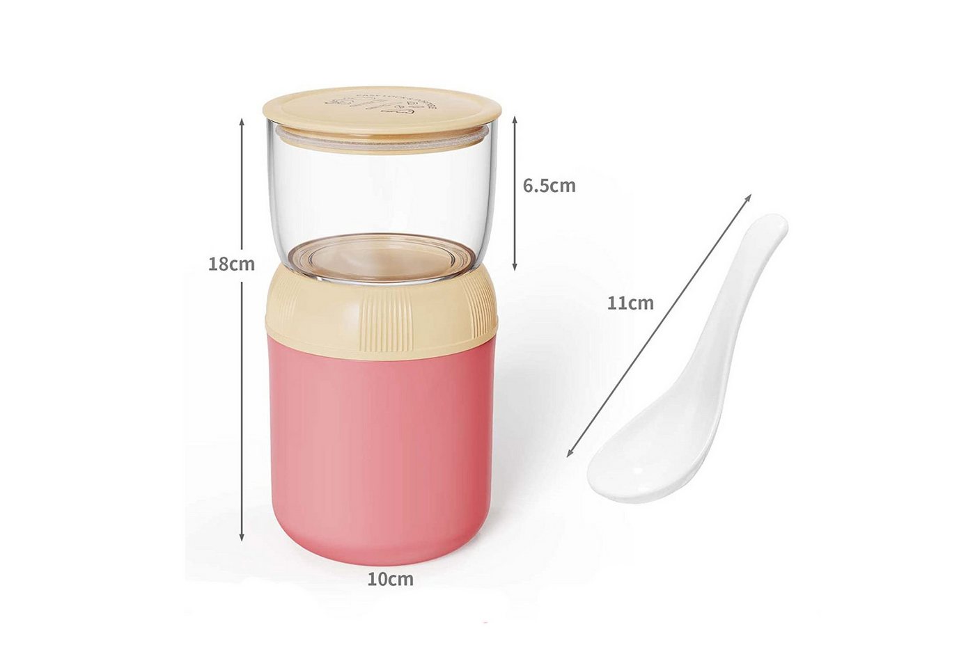 TUWENA Lunchbox Lunchpot Ellipse, Müslibecher, Joghurtbecher, To Go Becher – Bild 3 von 5
