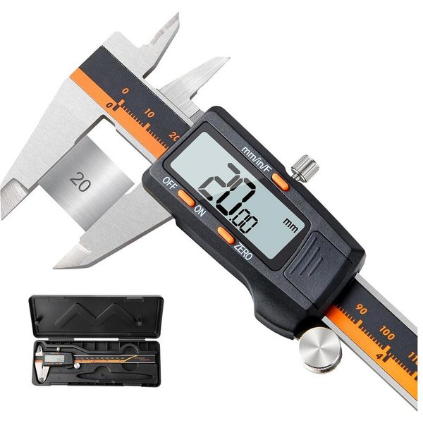TUWENA Messschieber Digitaler Messschieber 150mm, Edelstahl Schieblehre mit LCD-Display, Zoll/Metrisch/Bruchu Umstellung, Auto-Off & 2 Ersatzbatterien