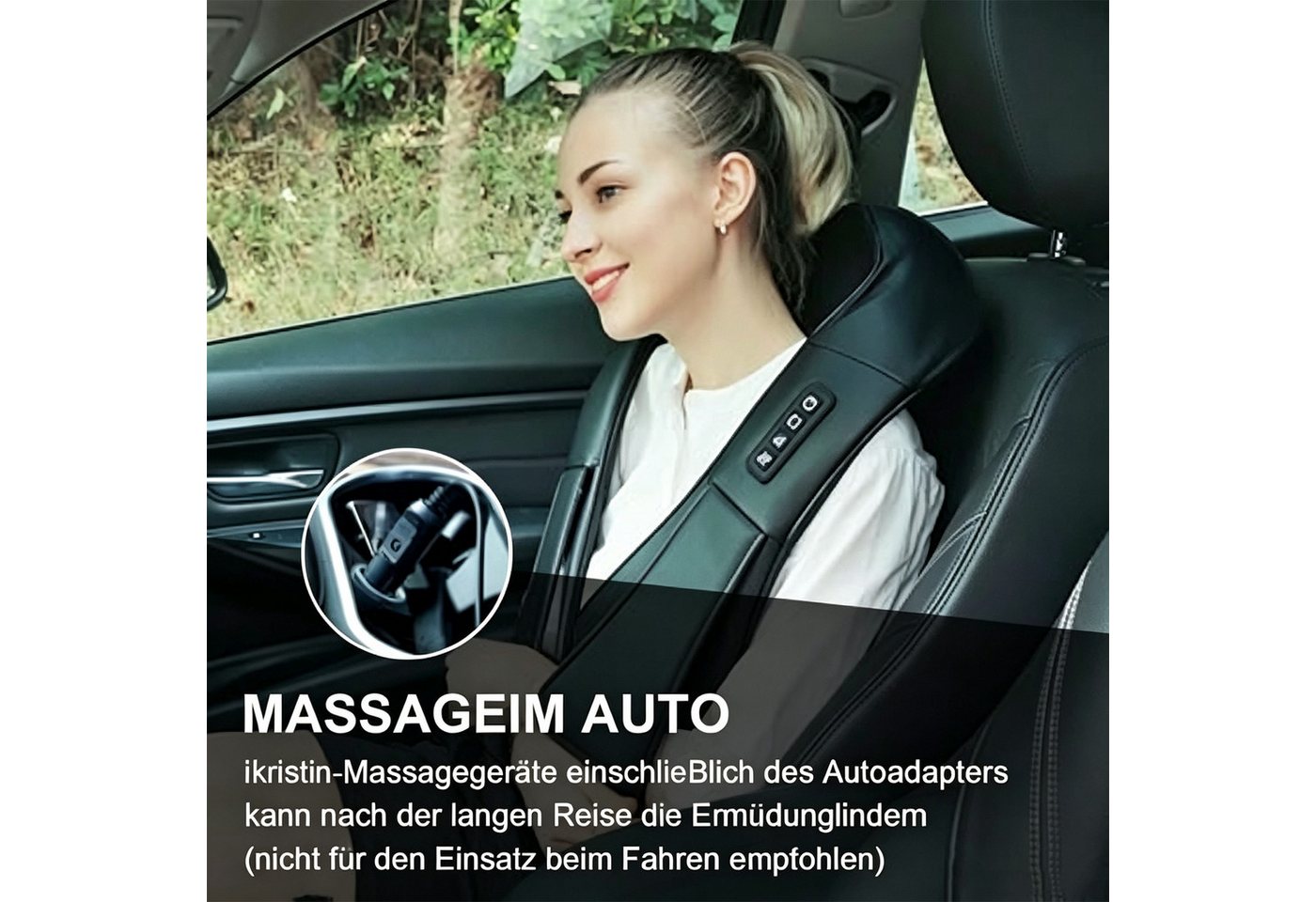 TUWENA Nacken-Massagegerät 3D Deep Massagegerät, Nackenmassagegerät mit Wärme, Rückenmassagegerät, 3D Knetmassage, Wärmefunktion, 3 Stufen, Auto-Stopp, Haus & A – Bild 4 von 5