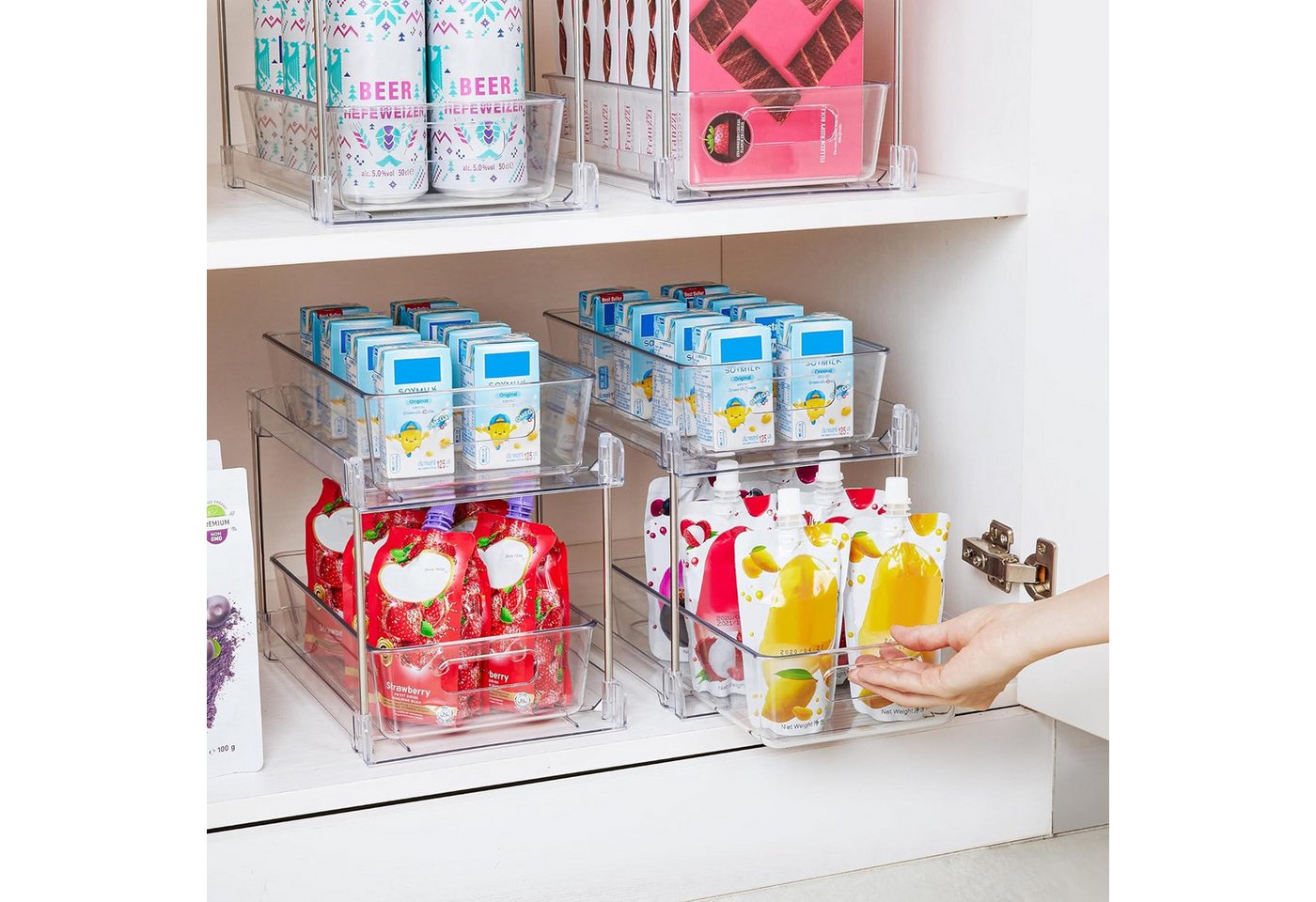 TUWENA Organizer Multifunktionale Spülschrank, Doppelschicht Unterschrank Schließfach (2 St), für Spüle, Küche, Badezimmer – Bild 3 von 5