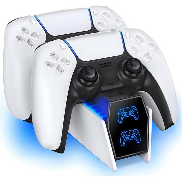 TUWENA PS5 Controller Ladestation, inklusive 2 Kabeln, LED-Ladestatusanzeige PlayStation 5-Controller (für Playstation 5 Schnellladung)