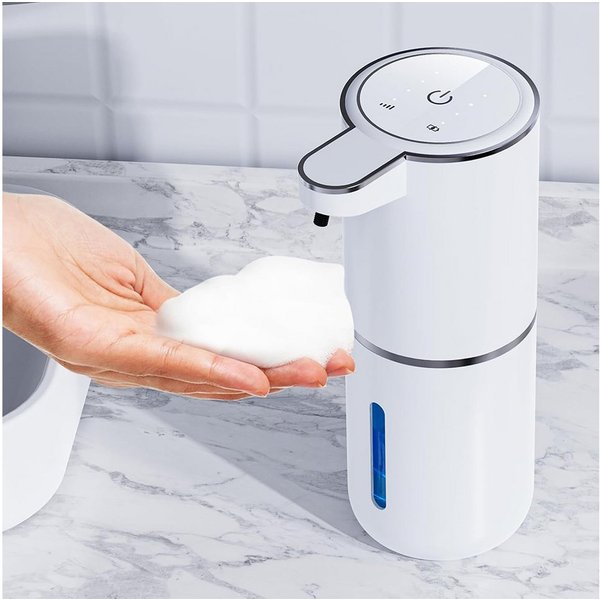 TUWENA Seifenspender Seifenspender Automatisch, 380ml Elektrischer Seifenspender mit Sensor, Wiederaufladbar Seifenspender, IPX5 Wasserdicht für Badezimmer Küch