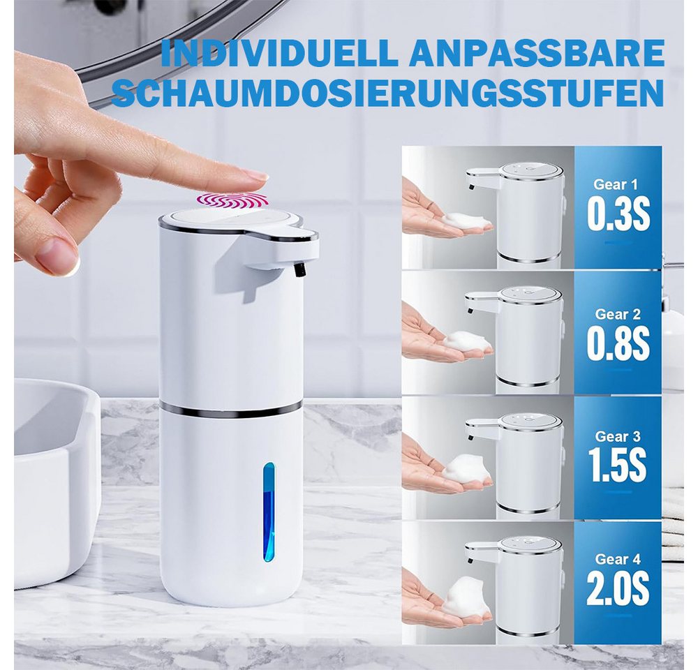 TUWENA Seifenspender Seifenspender Automatisch, 380ml Elektrischer Seifenspender mit Sensor, Wiederaufladbar Seifenspender, IPX5 Wasserdicht für Badezimmer Küch – Bild 4 von 5
