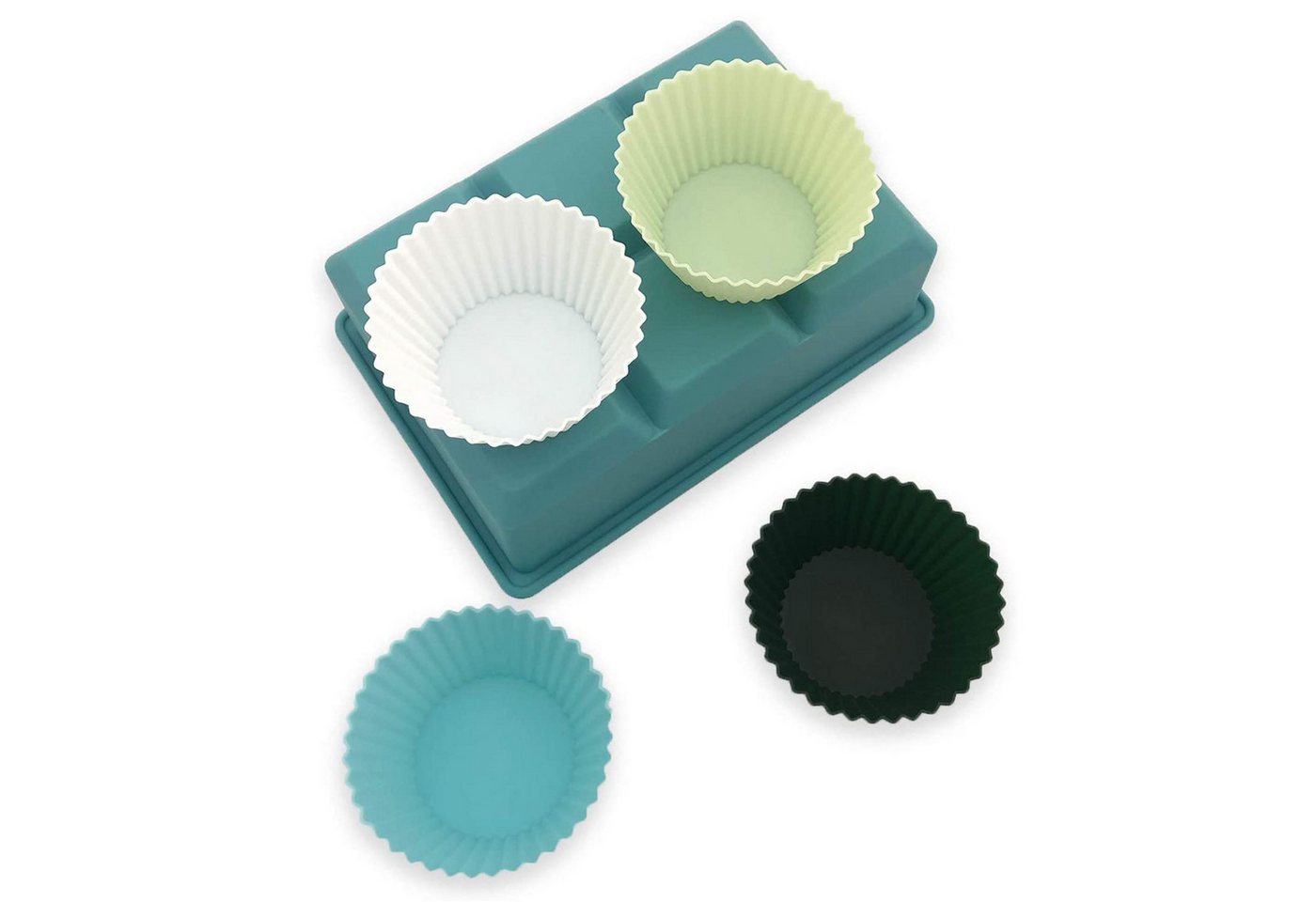 TUWENA Silikonform Cupcake-Formen, Backformen aus Silikon Muffinform Silikonformen, (12-tlg), Antihaftwirkung – Bild 2 von 5