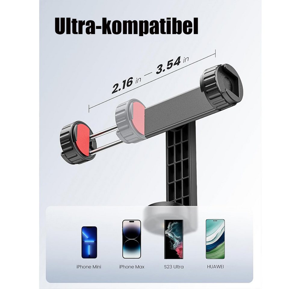 TUWENA Smartphone-Halterung Handy Stativ Adapter, Smartphone Halterung, Handy Halterung Stativ, (Mit 1/4" Gewinde, Kompatibel Smartphone, Digitalkamera, Selfie- – Bild 5 von 5