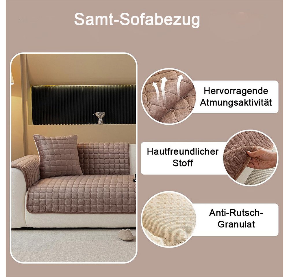 TUWENA Sofabezug Plüsch-Sofabezüge, waschbare rutschfeste Sofabezüge – Bild 2 von 5