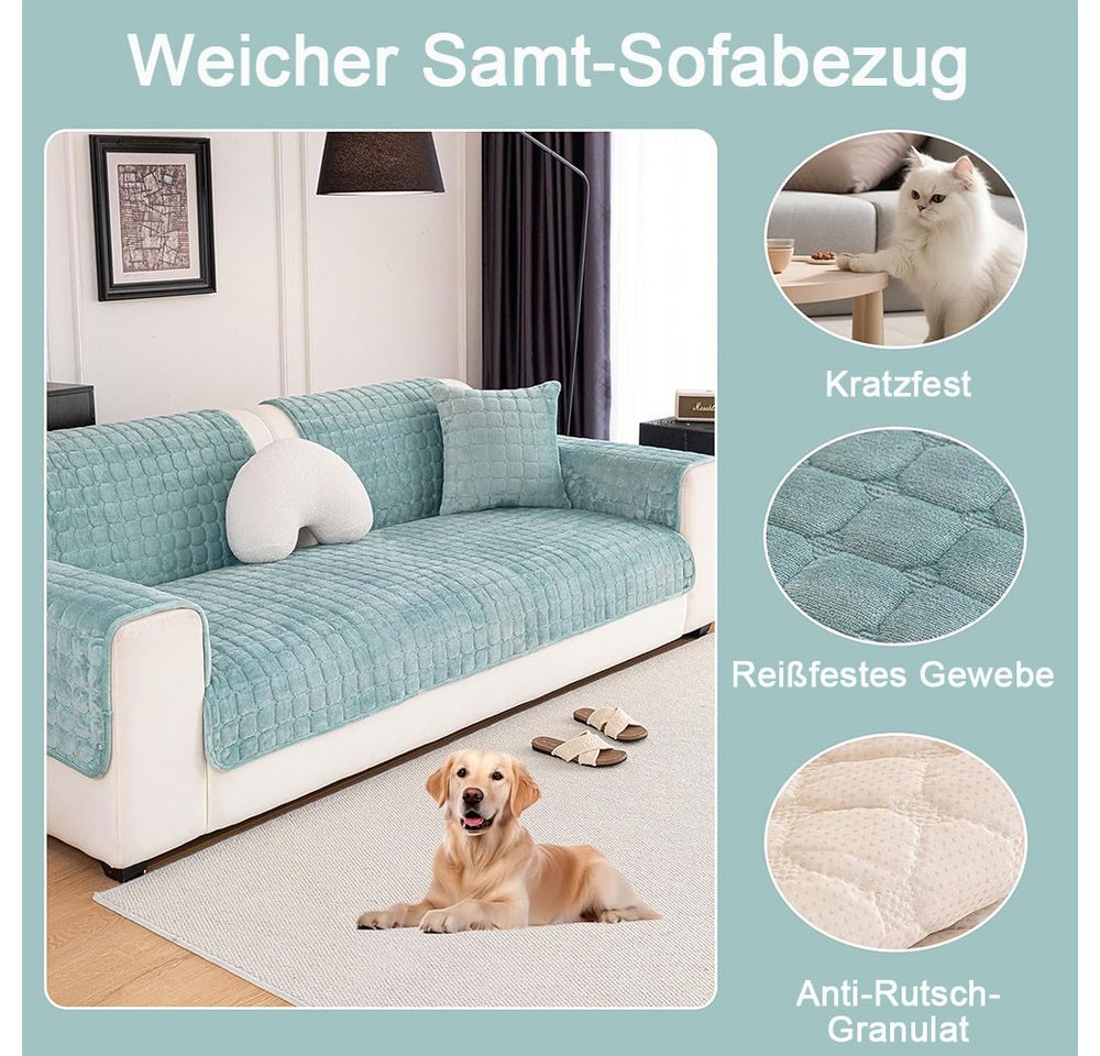 TUWENA Sofabezug Plüsch-Sofabezüge, waschbare rutschfeste Sofabezüge – Bild 3 von 5