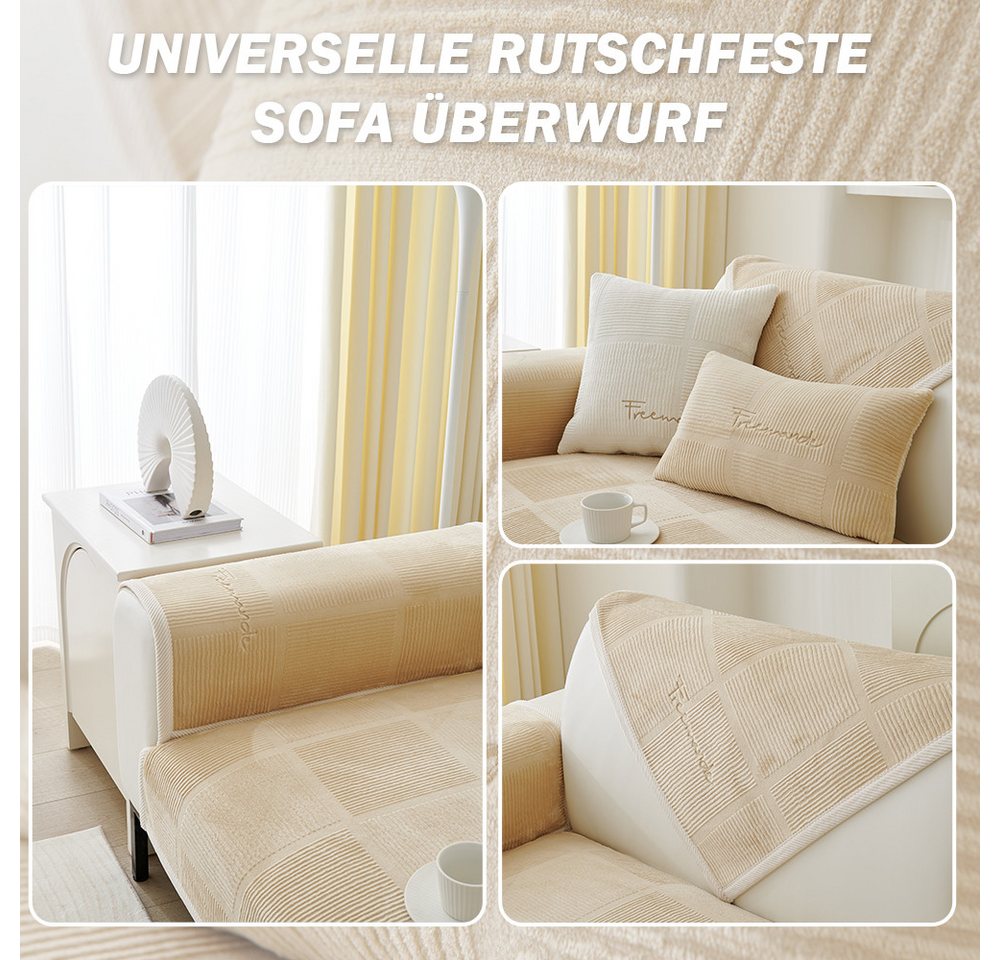TUWENA Sofahusse Sofa Überzug 1 2 3 4 Sitzer,Sofaschoner rutschfest,CouchÜberzug L Form, Universelle Sofaüberwurf,Ecksofa Sofabezug Strapazierfähig & Waschbar – Bild 2 von 5