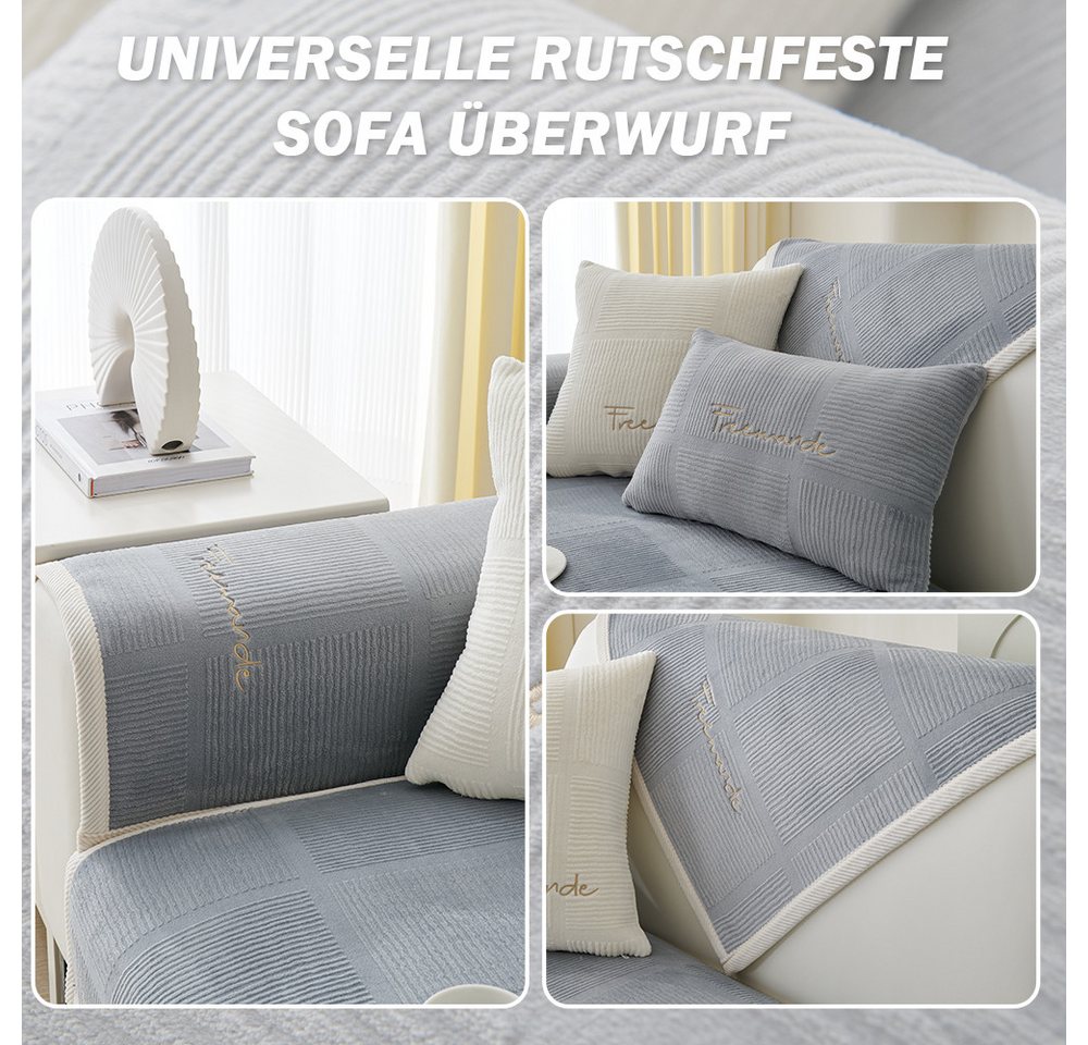 TUWENA Sofahusse Sofa Überzug 1 2 3 4 Sitzer,Sofaschoner rutschfest,CouchÜberzug L Form, Universelle Sofaüberwurf,Ecksofa Sofabezug Strapazierfähig & Waschbar – Bild 2 von 5