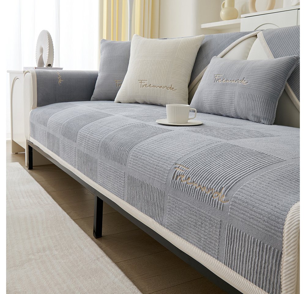TUWENA Sofahusse Sofa Überzug 1 2 3 4 Sitzer,Sofaschoner rutschfest,CouchÜberzug L Form, Universelle Sofaüberwurf,Ecksofa Sofabezug Strapazierfähig & Waschbar – Bild 4 von 5