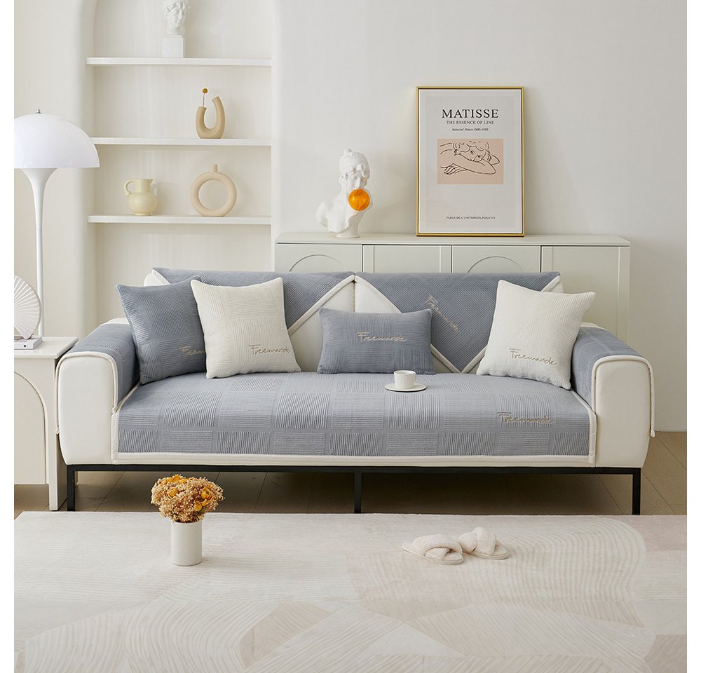 TUWENA Sofahusse Sofa Überzug 1 2 3 4 Sitzer,Sofaschoner rutschfest,CouchÜberzug L Form, Universelle Sofaüberwurf,Ecksofa Sofabezug Strapazierfähig & Waschbar – Bild 5 von 5