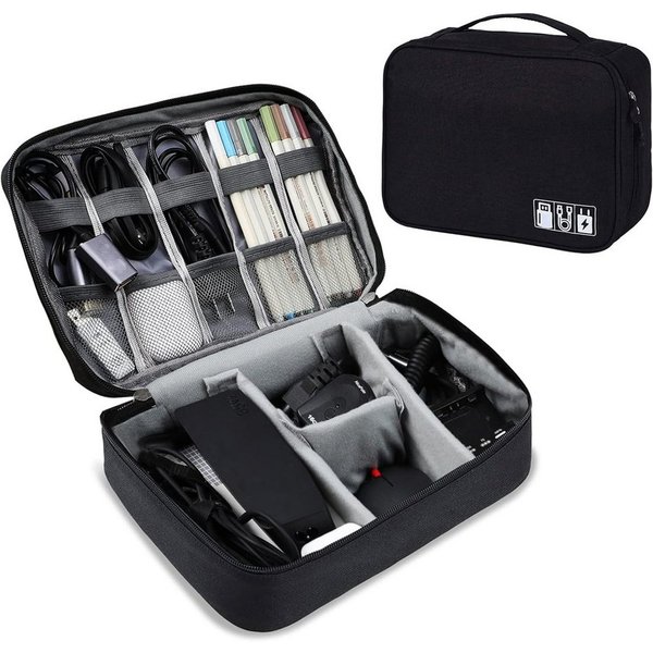 TUWENA Taschenorganizer Kabeltasche, ReiseKabel Organizer Große Wasserdichten organisator, Multifunktional tasche für Kabel Ladegerät Handy Festplatten Powerban