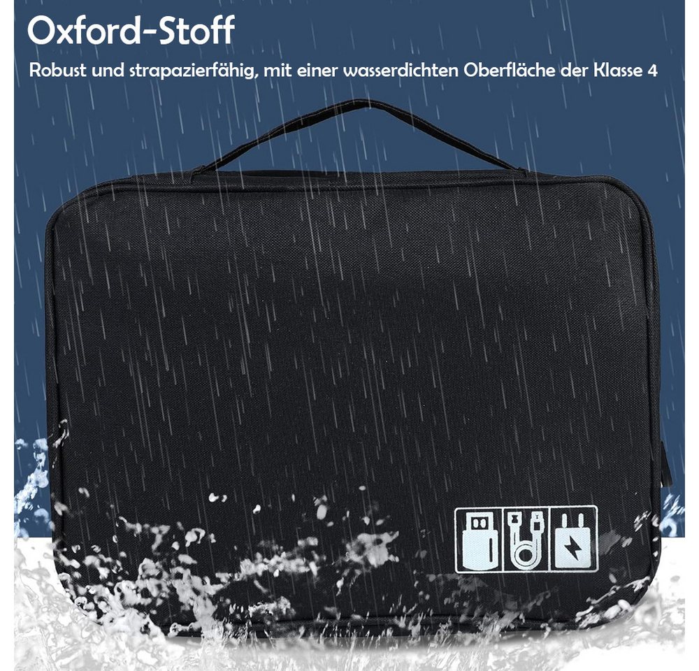 TUWENA Taschenorganizer Kabeltasche, ReiseKabel Organizer Große Wasserdichten organisator, Multifunktional tasche für Kabel Ladegerät Handy Festplatten Powerban – Bild 5 von 5