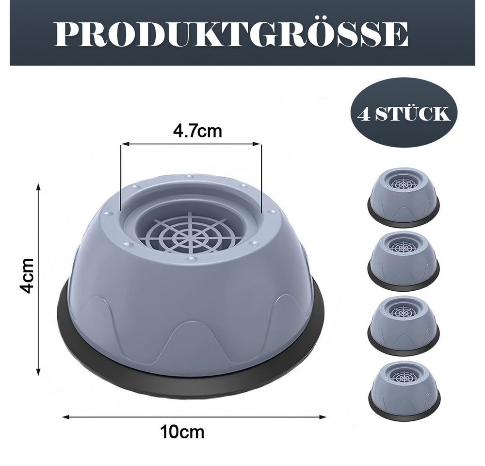 TUWENA Vibrationsdämpfer 4 Stück Anti Vibration Waschmaschine Füße, Universal Antirutschmatte, Vibration Dämpfer Pads für Waschmaschine/Trockner/Möbel – Bild 2 von 5