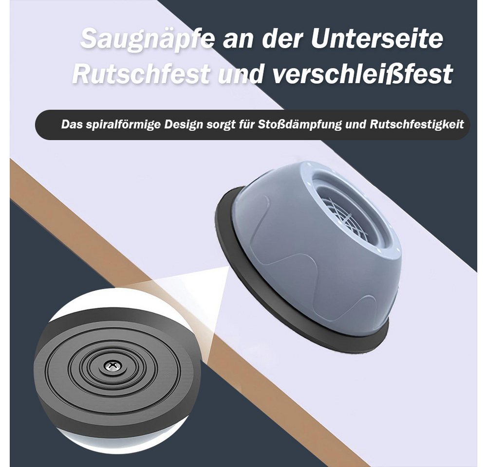 TUWENA Vibrationsdämpfer 4 Stück Anti Vibration Waschmaschine Füße, Universal Antirutschmatte, Vibration Dämpfer Pads für Waschmaschine/Trockner/Möbel – Bild 4 von 5