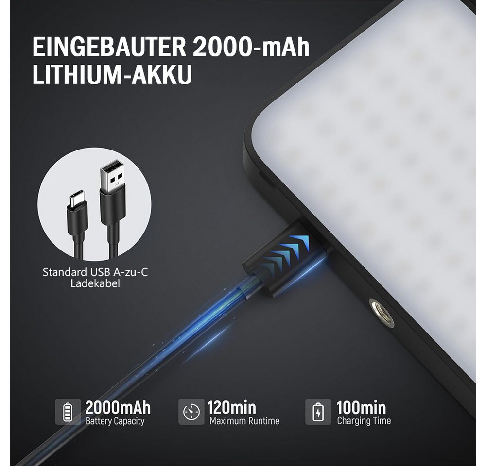 TUWENA Videoleuchte Selfie Licht, Clip-On-Licht mit Soft-Diffusor & integriertem Ständer, Für Computer Webcam, Laptop, Zoom Videokonferenzen, Make up Fotografie – Bild 5 von 5