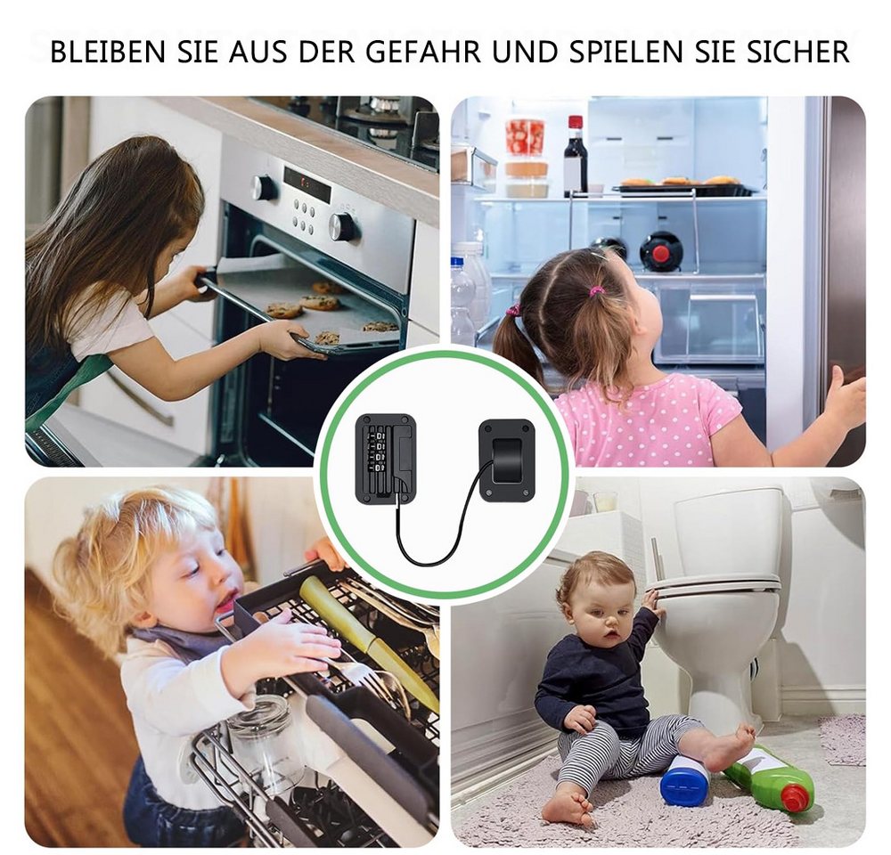 TUWENA Vorhängeschloss Kühlschrank Schloss mit Code Ohne, 4-stelliges Passwort Schrankschloss – Bild 4 von 5