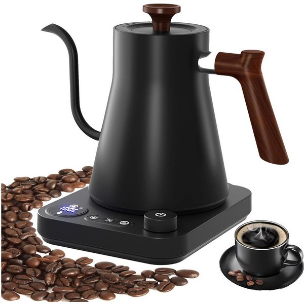 TUWENA Wasserkocher Heißwasserspender mit temperatureinstellung, Schwanenhals wasserkocher, 40-100°C einstellbar & Warmhaltefunktion, 1200W teemaschine, 0.9L