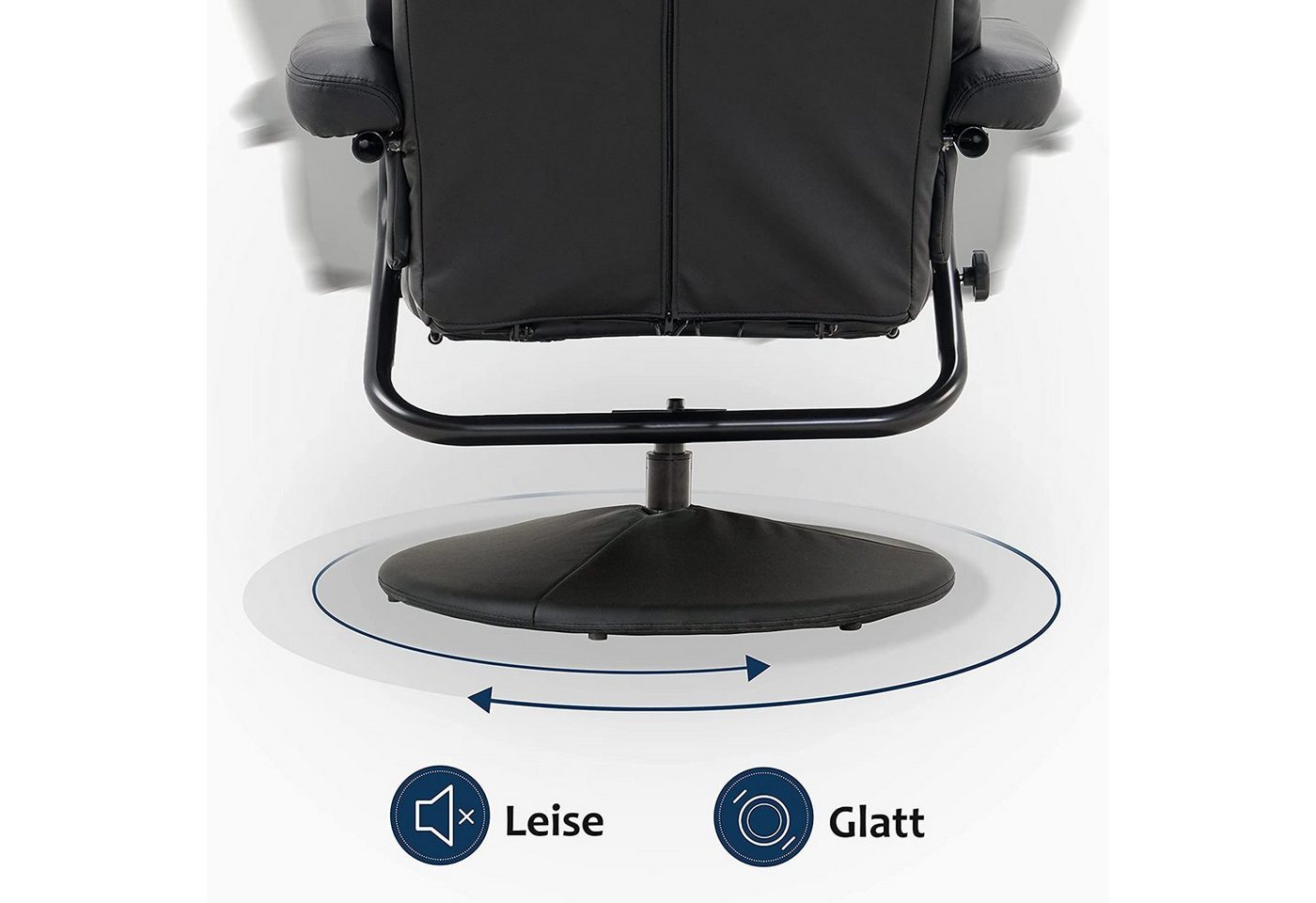 MCombo TV-Sessel Mcombo Relaxsessel mit Hocker 9022, 360°drehbarer mit Liegefunktion – Bild 3 von 5