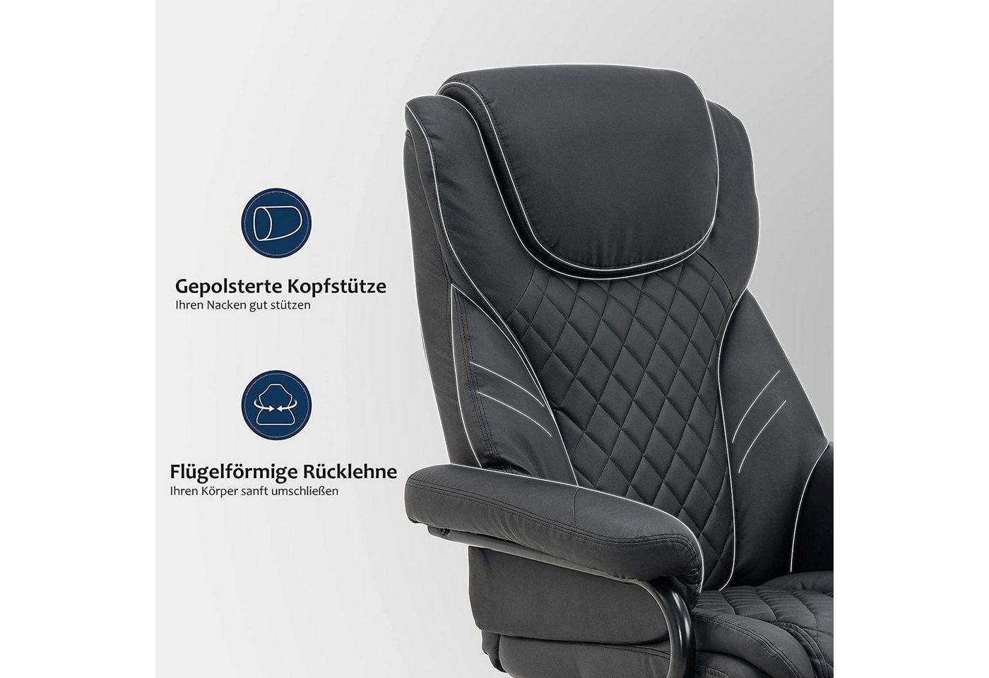MCombo TV-Sessel Mcombo Relaxsessel mit Hocker 9022, 360°drehbarer mit Liegefunktion – Bild 4 von 5