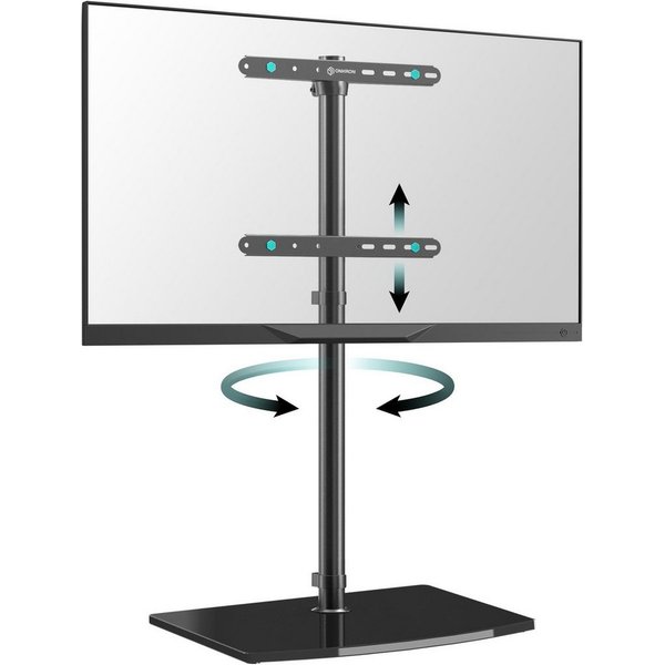 ONKRON TV-Ständer ONKRON 30-60 Zoll, bis 41 kg, TS5065-B, (bis 60,00 Zoll, TV Bodenständer, TS5065-B, max. Belastbarkeit bis zu 41 kg, schwenkbar, Hartglas, Fla