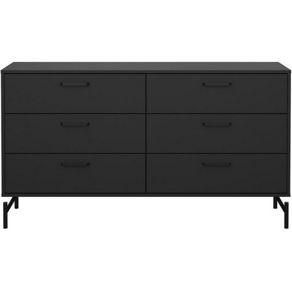 Tvilum Kommode Dana Kommode 6 Schubladen schwarz matt. (1 St)