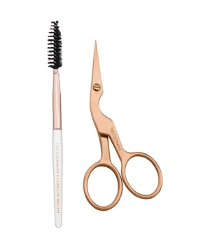 Tweezerman Brow Shaping Scissors & Brush Augenbrauenschere & Augenbrauenbürste, Rose Gold Augenbrauen Set · 1 Stk