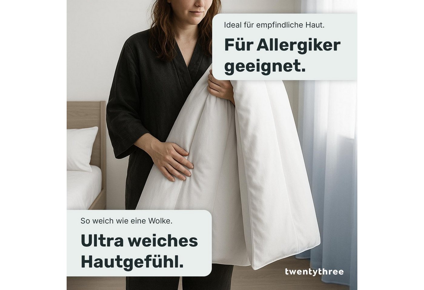 twenty:three® Naturfaserbettdecke Cloud Lyocell Bettdecke, Atmungsaktiv, Ultraweich, 100% TENCEL™ Lyocell, 135 x 200 – Bild 2 von 5